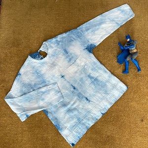 100% cotton natural indigo shabori dyed shift top